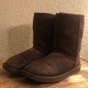 UGG Dark Brown Shearling Boots Size 6